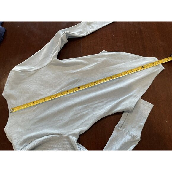 NWT 7 For All Mankind Baby Blue Long Sleeve Bodysuit Womens Size Medium - Picture 9 of 9